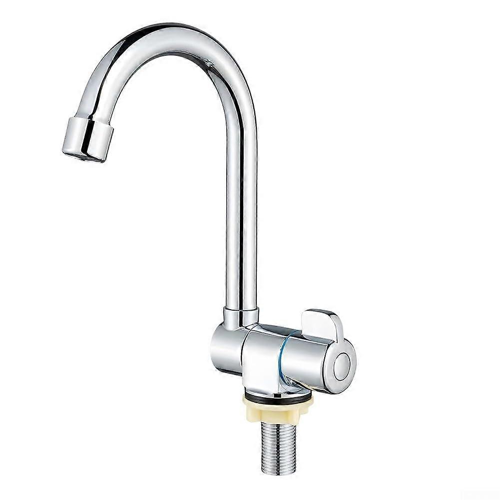 RV Folding Faucet Cold Water Wet Bar Sink Faucet Stainless Steel 360° Rotatable Foldable G1/2 Single Cold Tap for Home Boat Yacht Camping