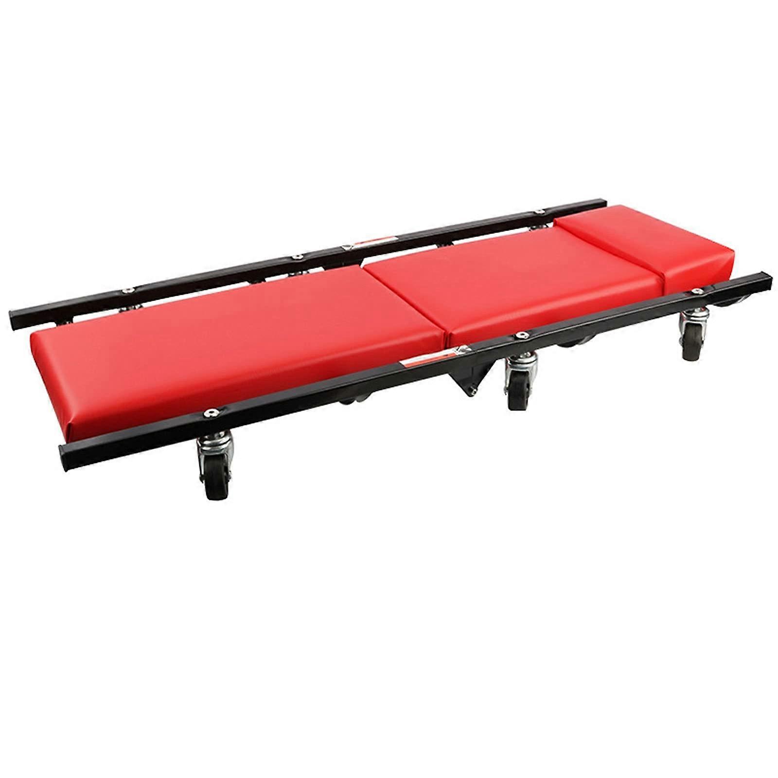 Foldable Roller Board Workshop, Leather Mechanic's Ramp Car, 36 Inch Padded Mechanic's Trolley with Headrest