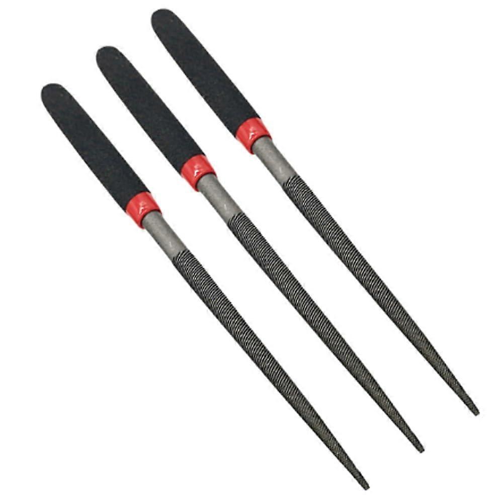 3PCS Mini Steel Files Needle File Flat File for Stone Glass Metal Carving Craft Needle Filing Wood Hand File Tool (Size: Round)