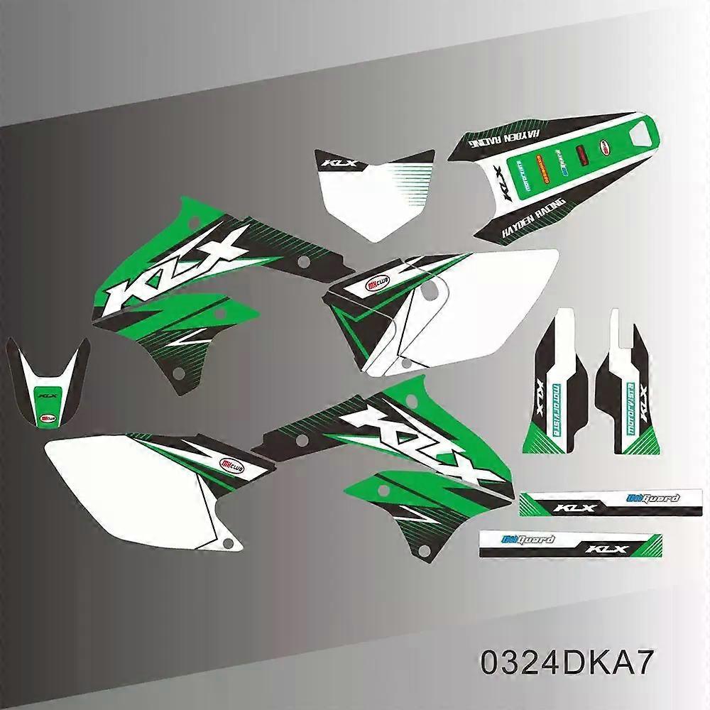 For KAWASAKI KLX 450 KLX450 2007-2020 Full Graphics Decals Stickers Motorcycle Background Custom Number Name
