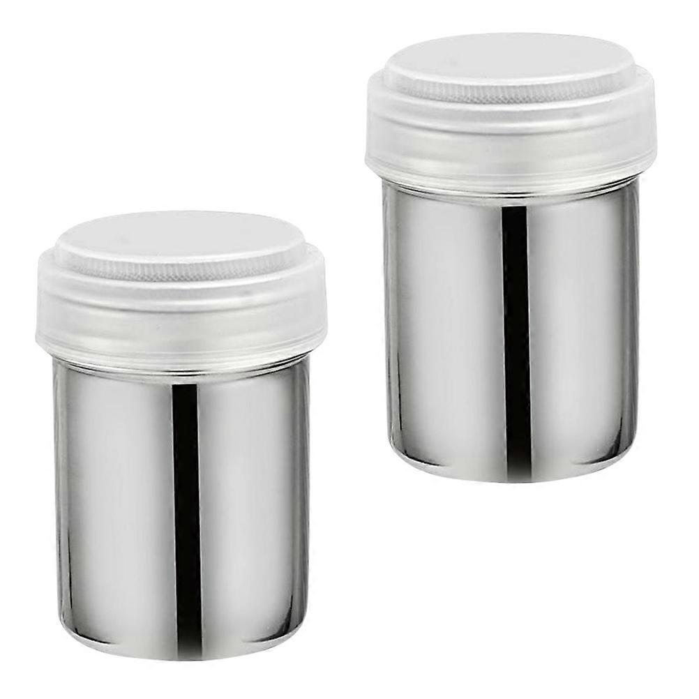 2pcs Stainless Steel Spice with Mesh Lid and Translucent Cover for Baking Cooking Small Size