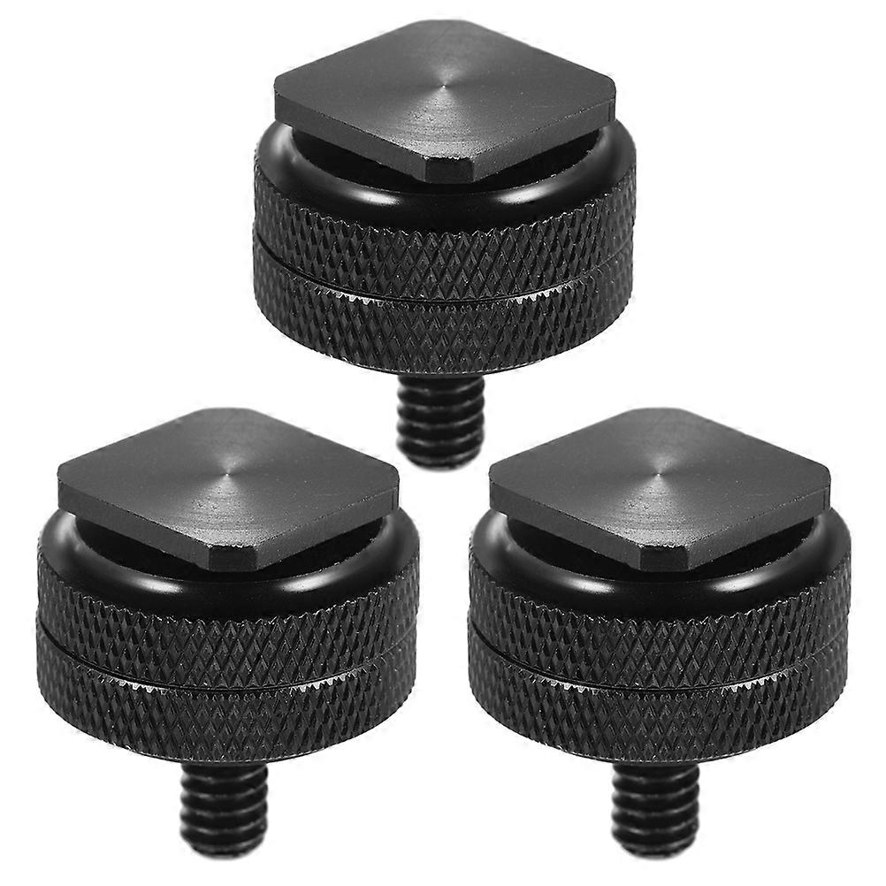 Durable Hot Shoe Mount Adapter 1/4 Inch Designed For Photography Mounting Monitor Compact Size Black 3Pcs