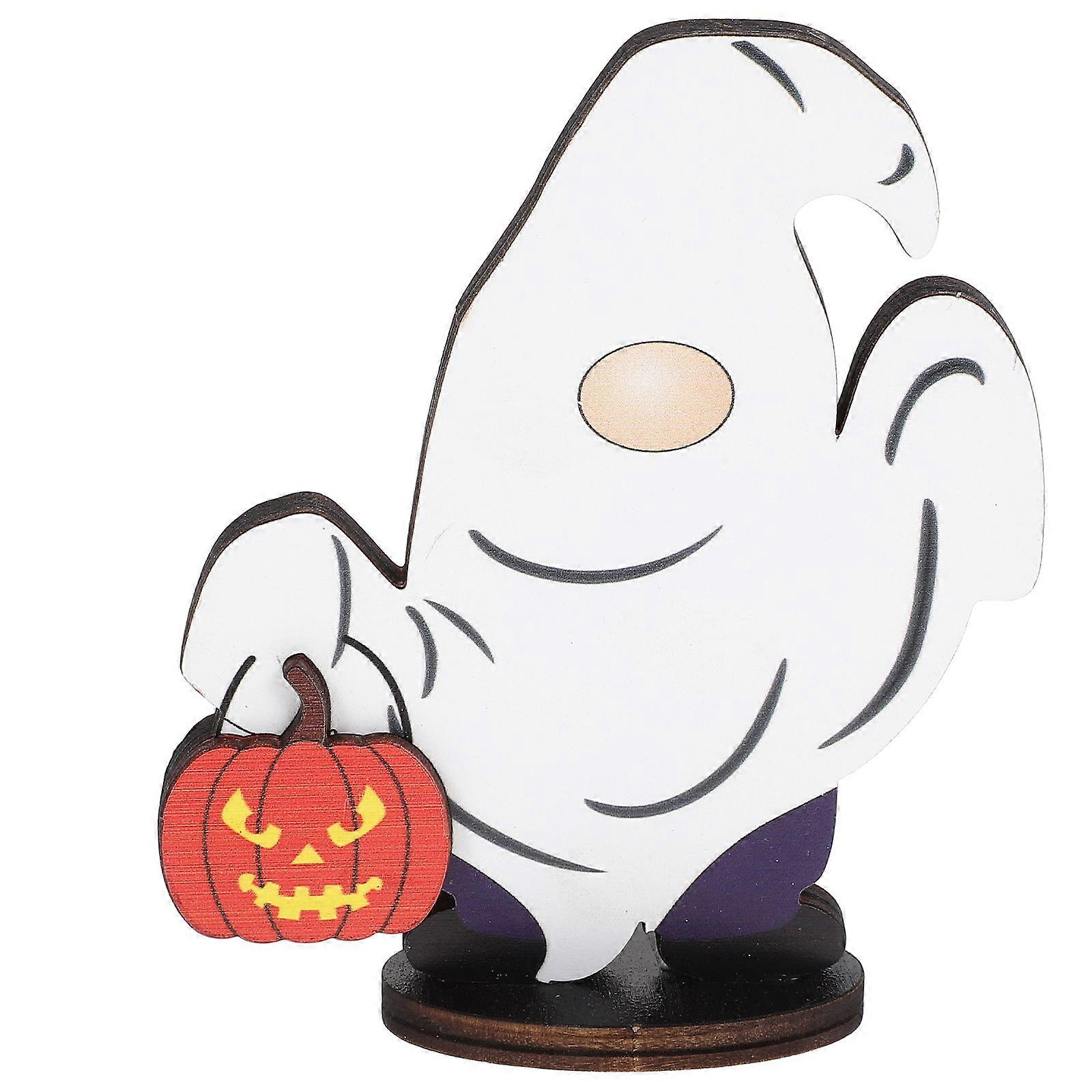 Halloween Gnome Table Sign – Rustic Desktop Ornament for Holiday Decor, Parties, Festivals, and Home Use – Reusable Spooky Celebration Decoration