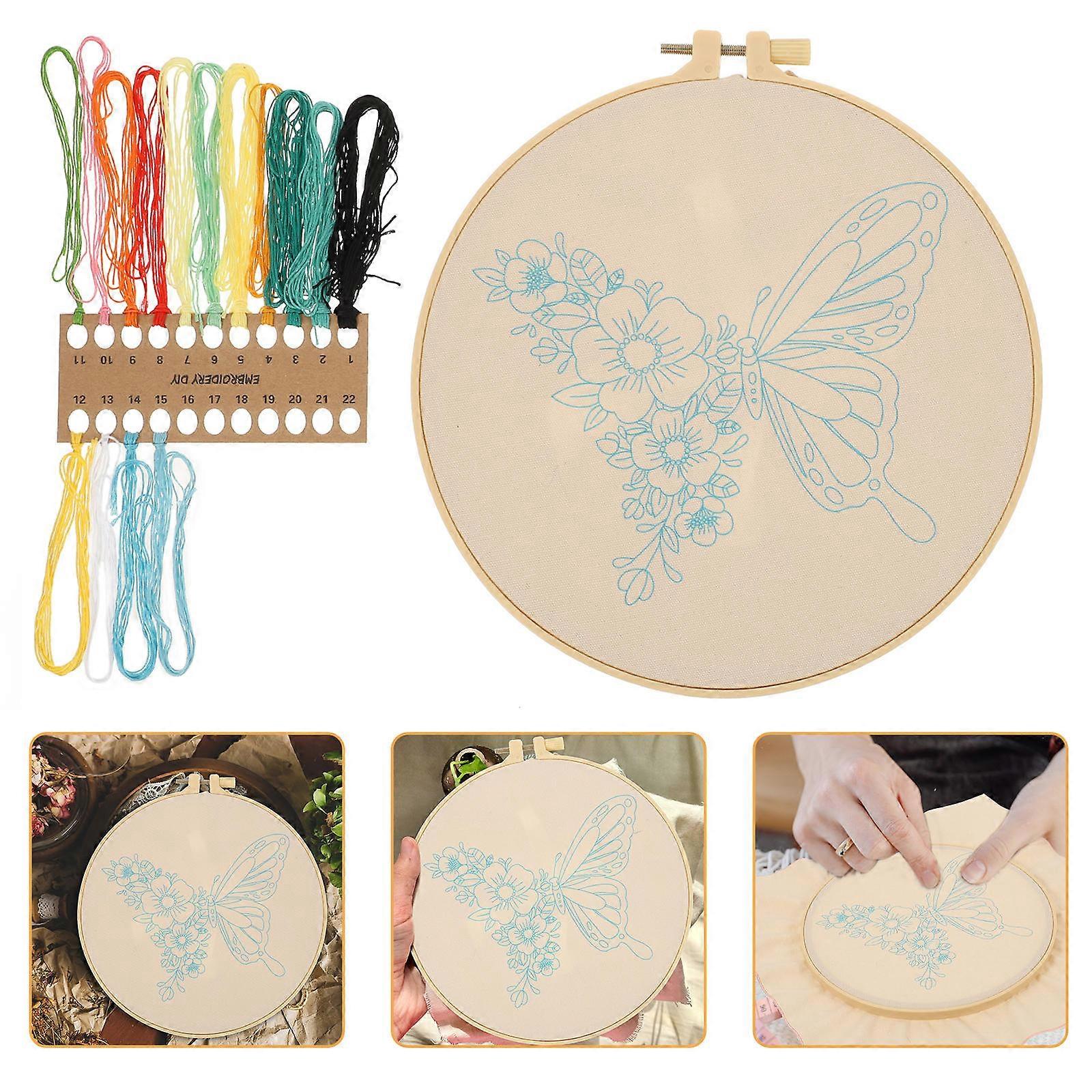 Embroidery DIY Craft Kit for Cross Stitch – with Threads and Accessories for Home Decor and Creative Crafting Fun