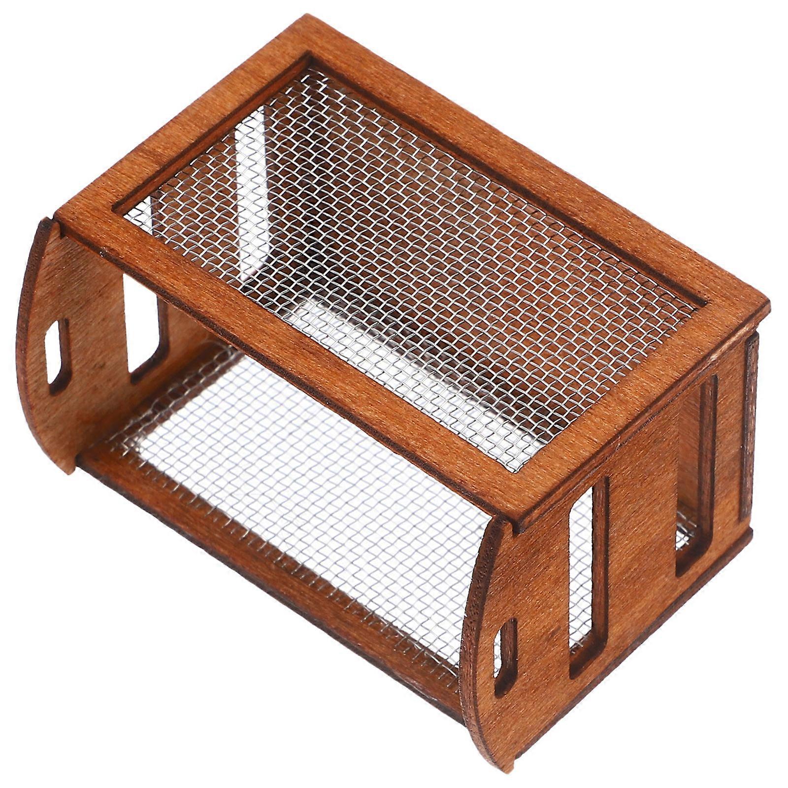 Wood Doll House Crates for DIY Decorating and Home Use Brown Miniature Accessories 4.5 x 3 x 3 Inches