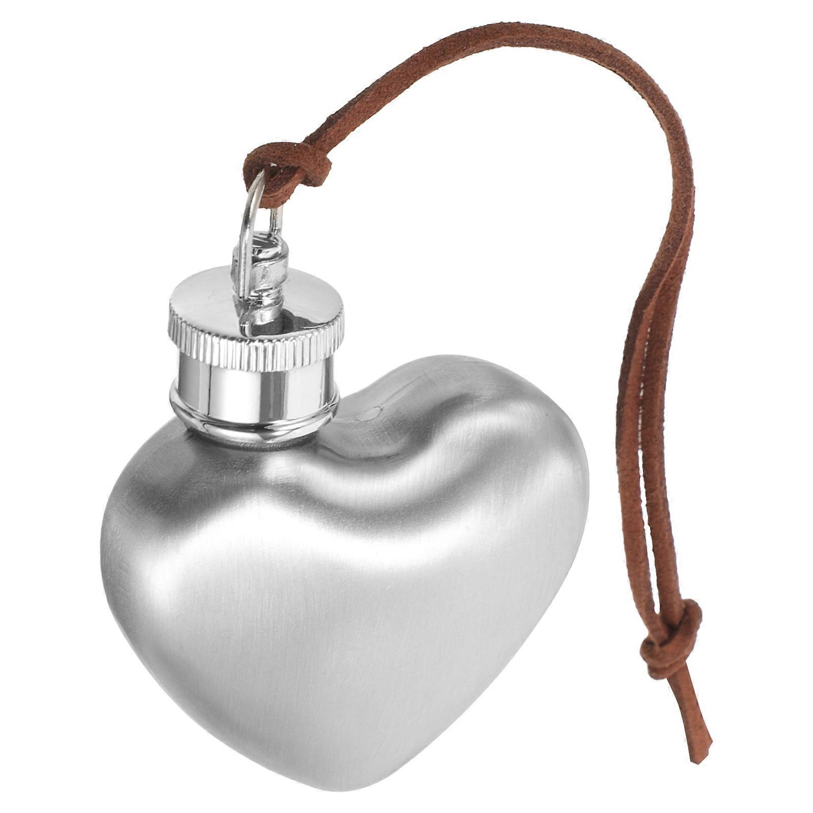 Stainless Steel Heart Shaped Camping Wine Flask – Leak Proof Portable Design for Travel, Hiking, and Outdoor Use