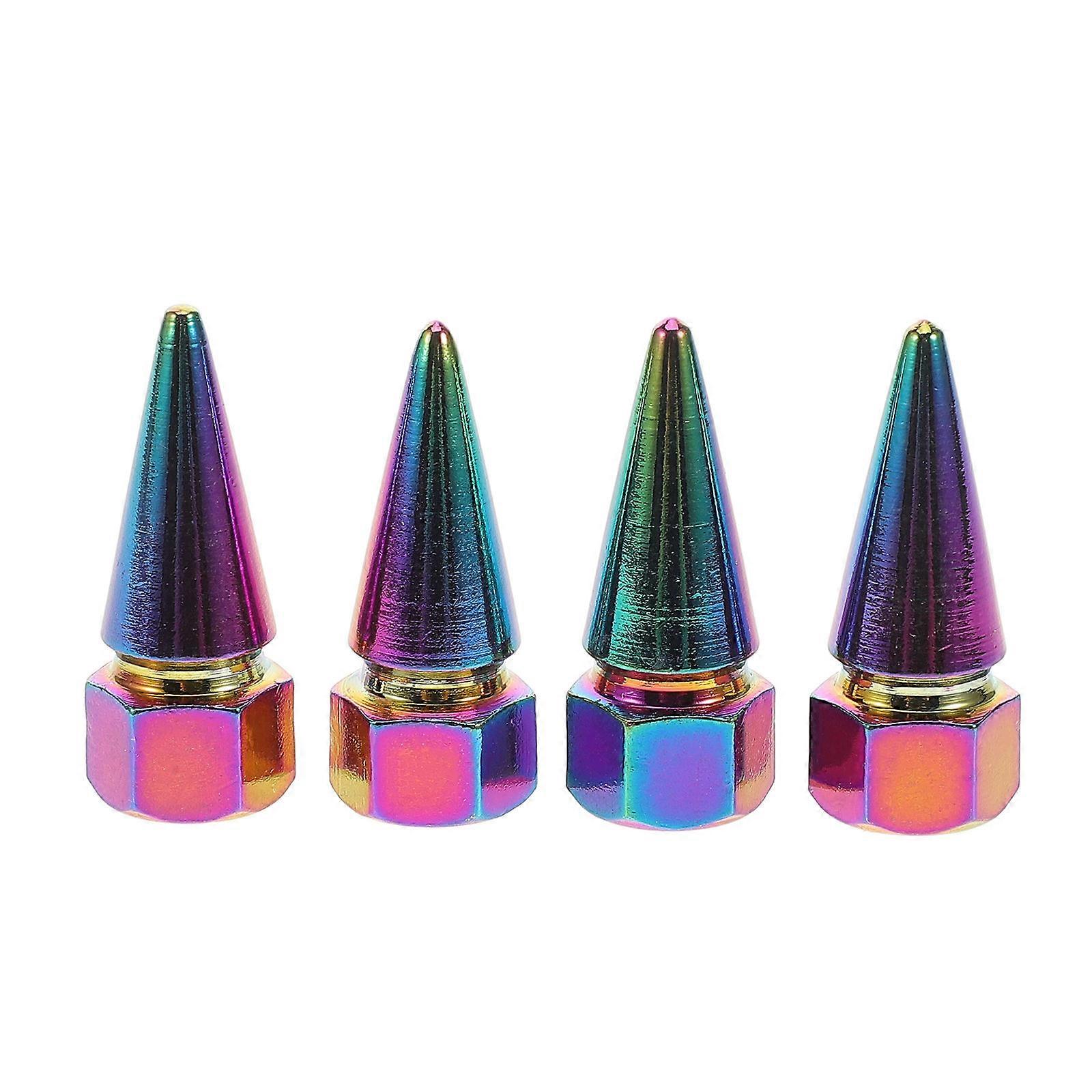 4pcs Aluminum Alloy Tire Valve Caps Multi Color for Car and Motorcycle Use Stylish Protection