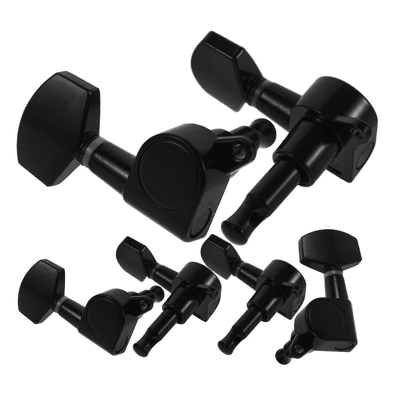 Acoustic Guitar Locking Tuners for Accurate Tuning 6Pcs Full Closed Black Keys