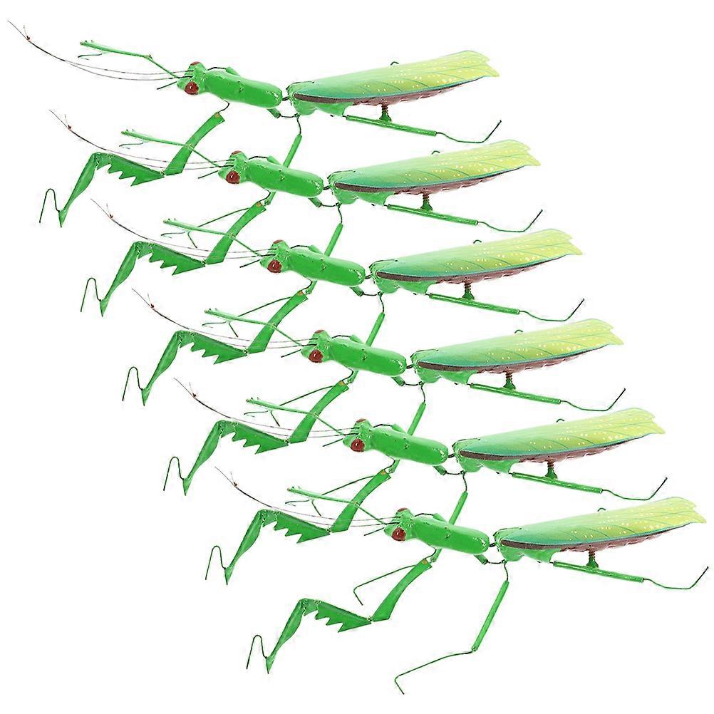 6pcs Mantis Insect Model Vivid Desktop Decoration Simulated Mantis Ornament