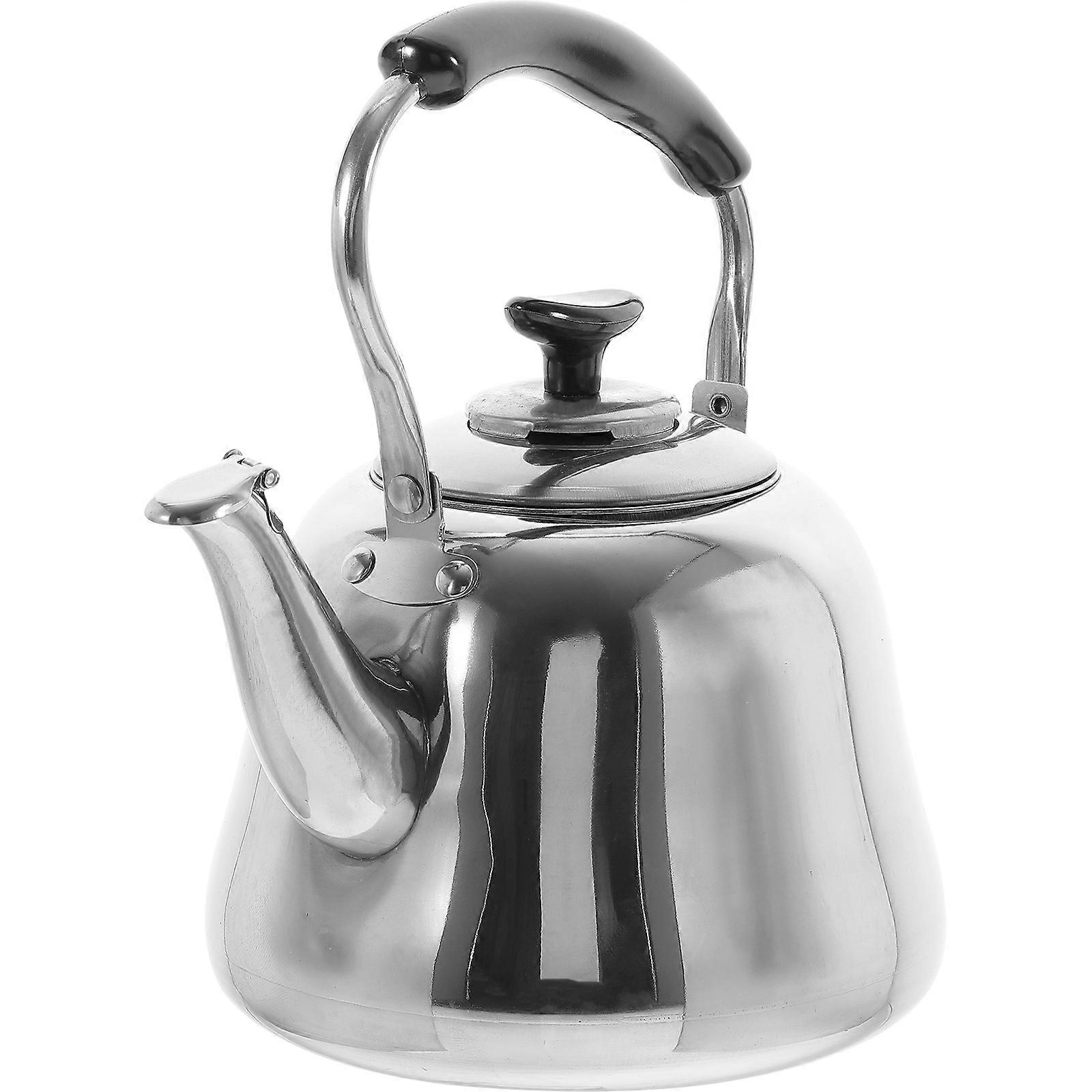Stainless Steel Whistling Kettle Kitchen Water Boiler For Home Use 3L Round Shape With Boiling Function 1Pcs