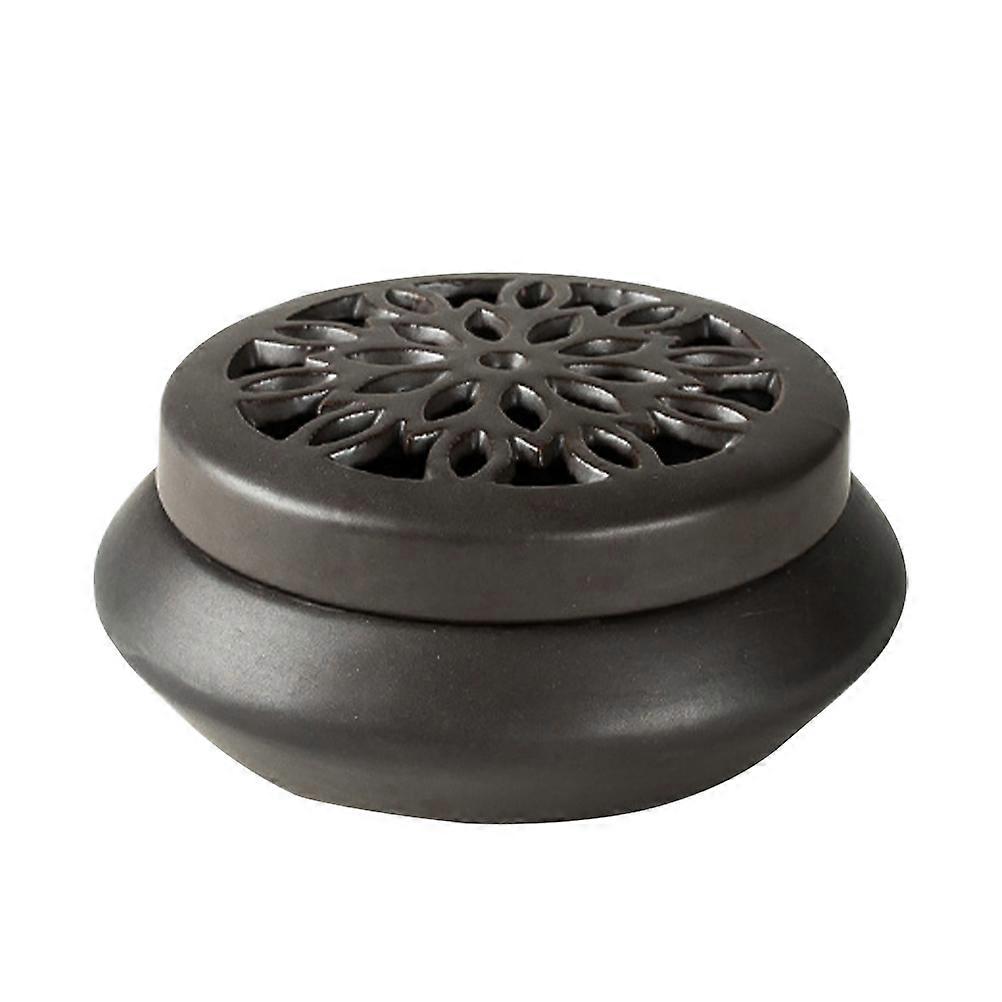 Home Aromatherapy Burner Ceramic Incense Burner Square Traditional Style Coffee Color 1Set