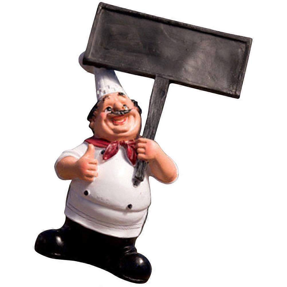 Cute Desktop Chef Figurine with Chalkboard – Kitchen Decor Statue for Home or Cafe, Multi Purpose Welcome Sign, Small Character Ornament for Tabletop