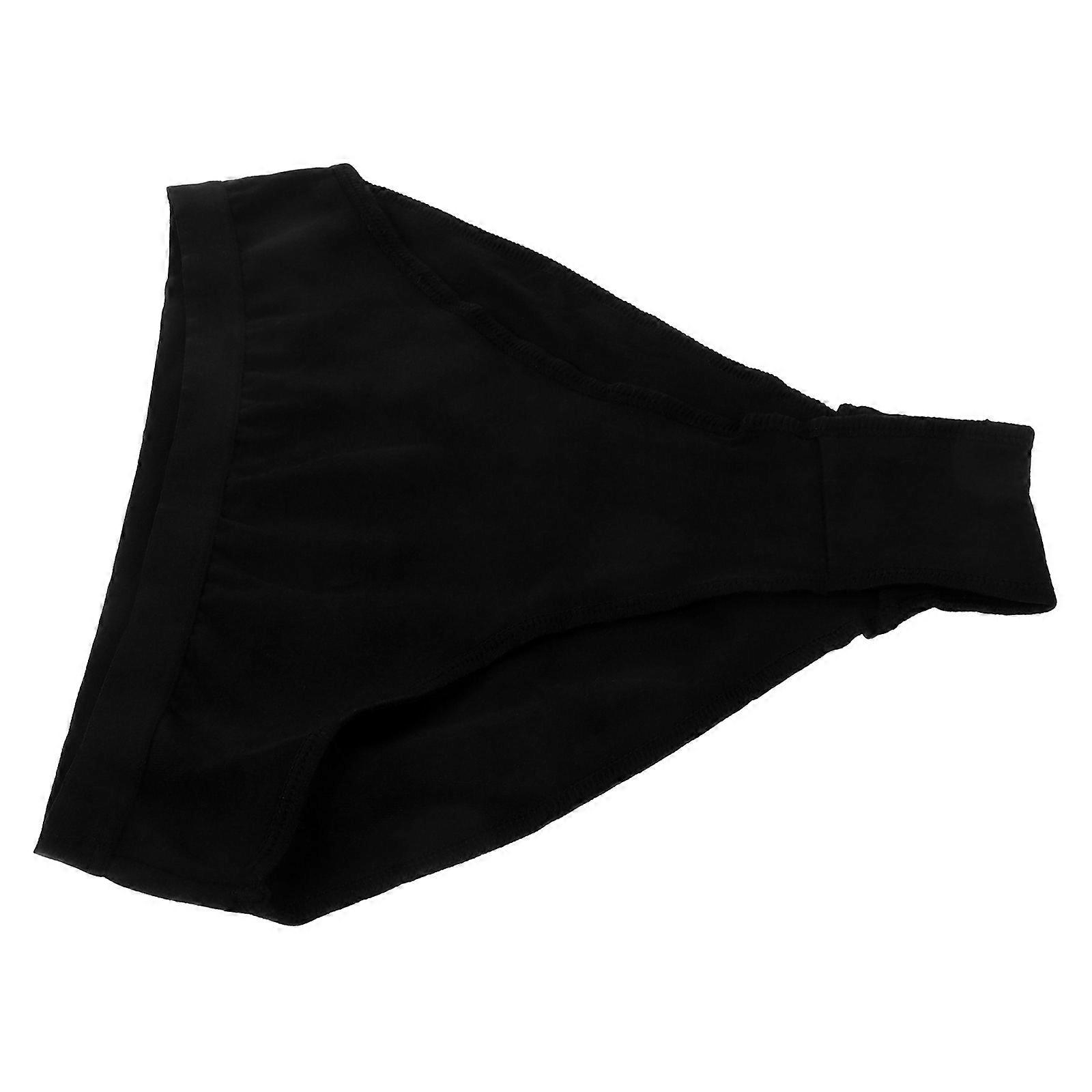 Black Breathable Cotton Ballet Underwear for Girls with Sweat Absorption and Lightweight Design Size L