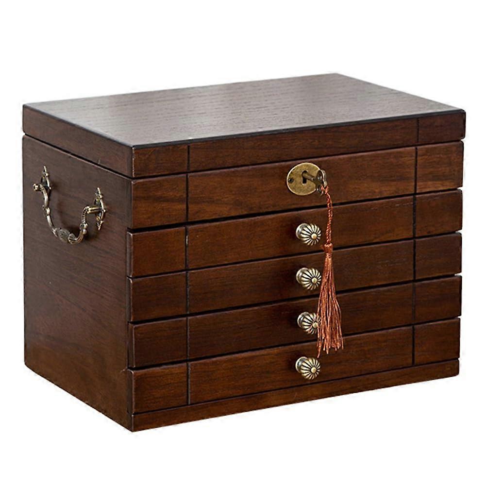 Multilayered vintage jewelry storage box with large capacity, lightweight, luxurious, rectangular storage case for jewelry. Ref: 8262