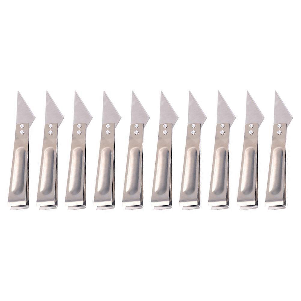 Sturdy Stainless Steel Tweezers with Small for Home Use 10pcs Silver Color