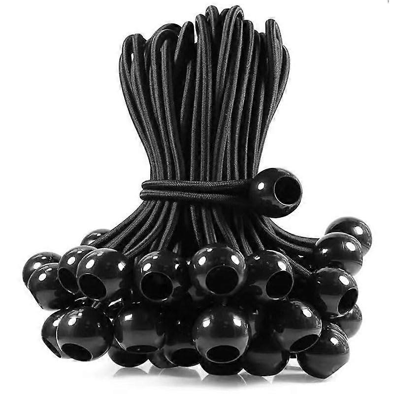 Elastic Bands with Ball - 20 Pack Rubber Tensioners for Tarpaulins, Tents, Banners, and Gazebos, Durable and Flexible