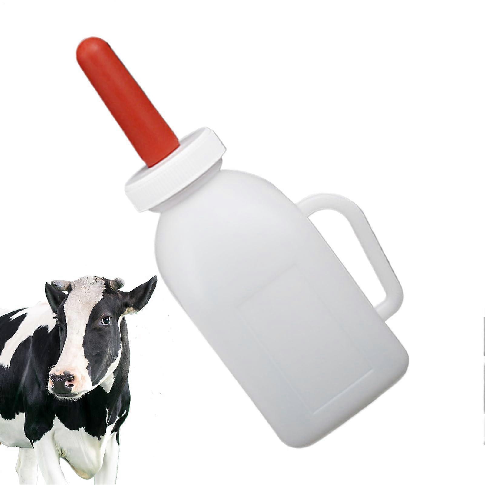 Calf Bottles and Nipples – 1L Feeding Station for Goats, Sheep, Lambs, Cows with Thickened Teats for Milk Feeding