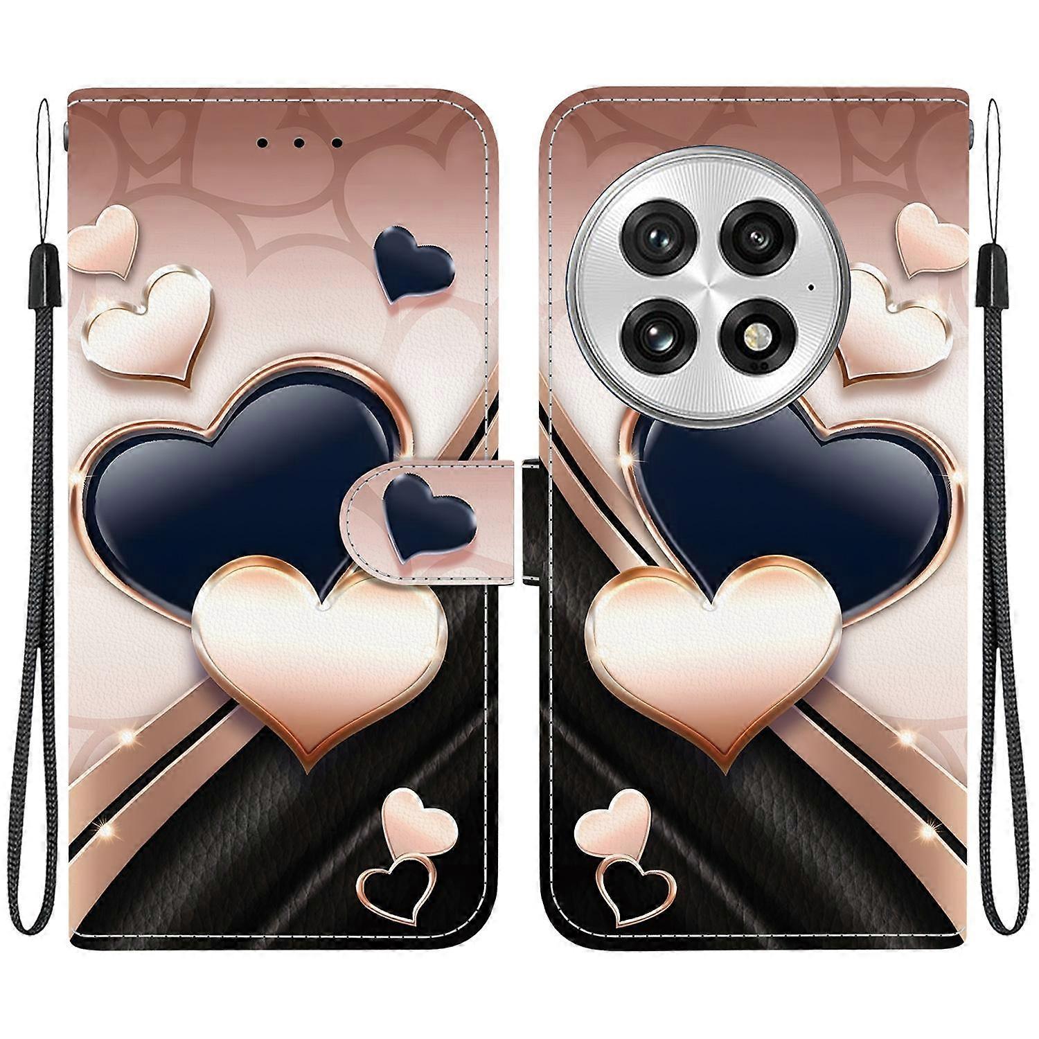 Crystal Texture Colored Drawing Leather Phone Case