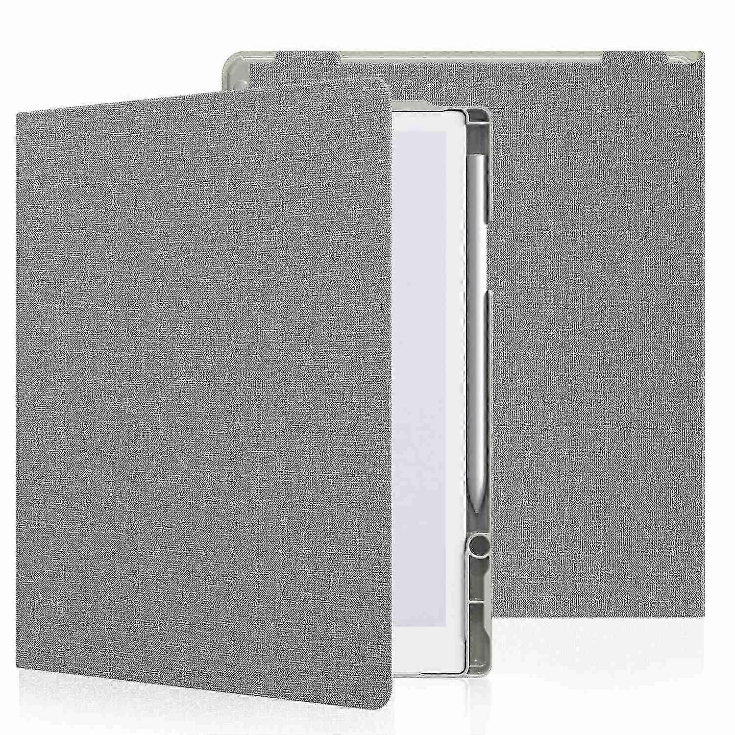 For ReMarkable 2 Case Book Folio Style PC+PU Leather E-Reader Cover with Pen Holder