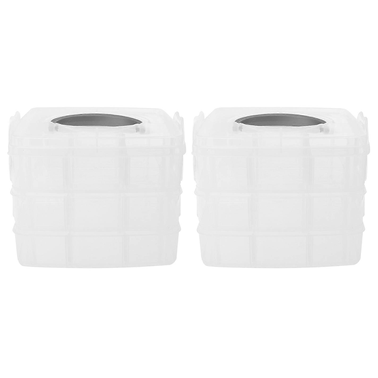 2 יחידות ארגז כלים לאמן מניקור בעל קיבולת גדולה לאחסון לק