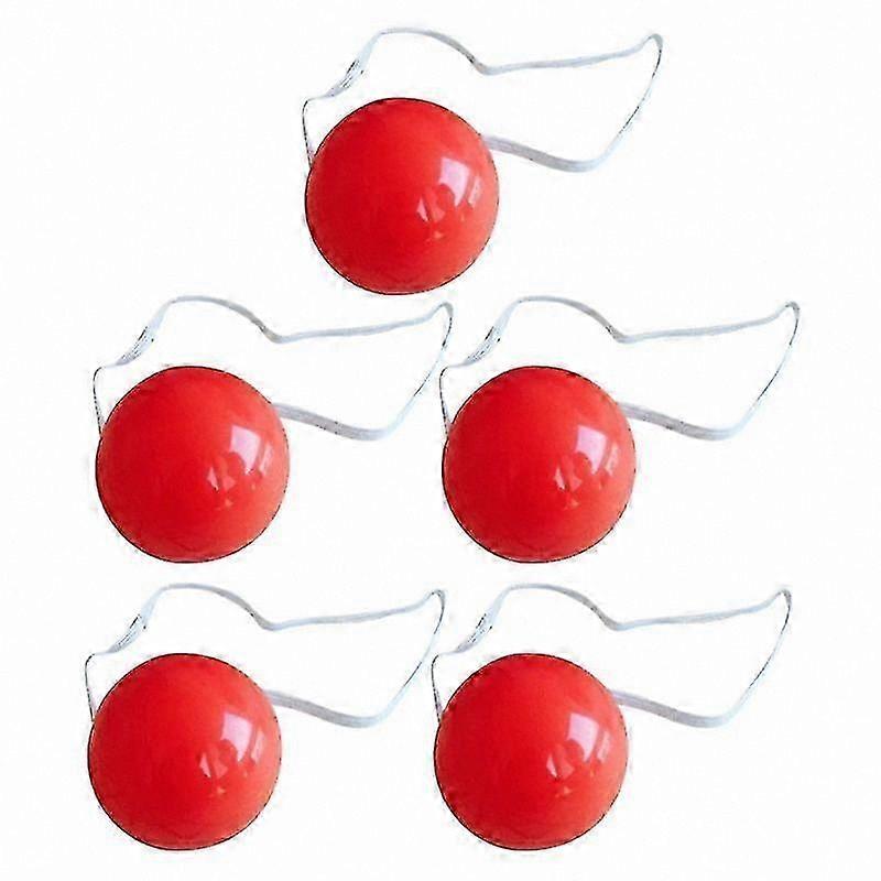 5-Pack Red Plastic Noses for Party Fun