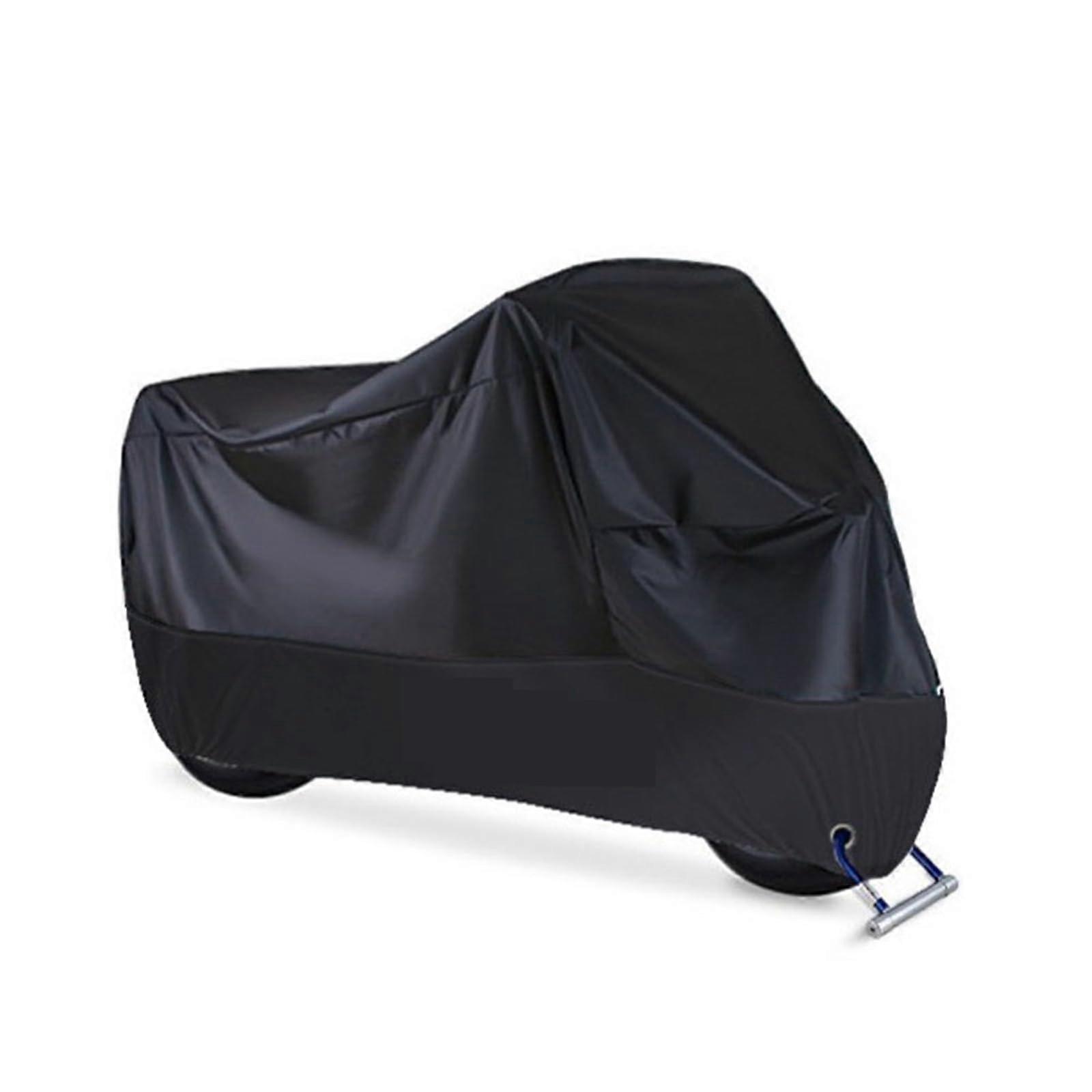 Waterproof motorcycle cover outdoor rain protection accessory black (Black, XL for 200cm) XL for 200cm Black
