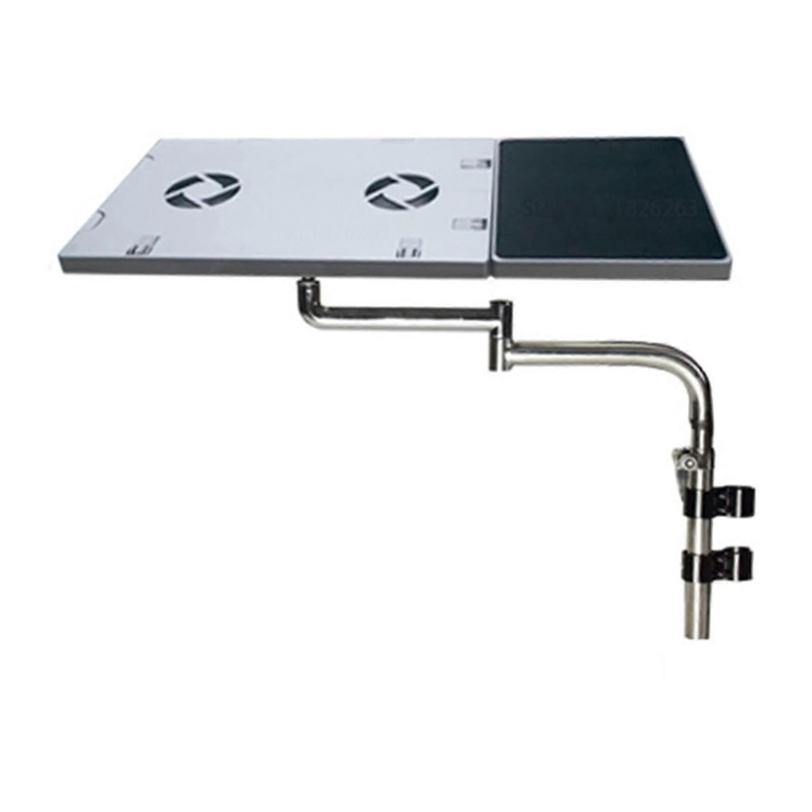 OK151 Multifunction Arc Chair Lapdesk Clamp Laptop Stand Keyboard Pad Support Notebook Holder Silver