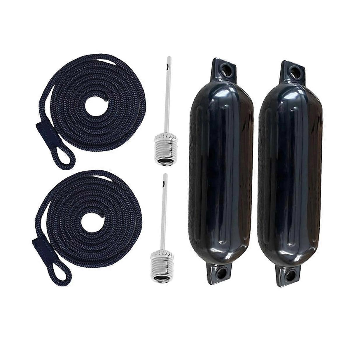 Boat Baffle with Ropes Needles 4x16inch Inflatable Marine Boat Bumper Boat Bumpers for Fishing Boats Sailboats Yacht