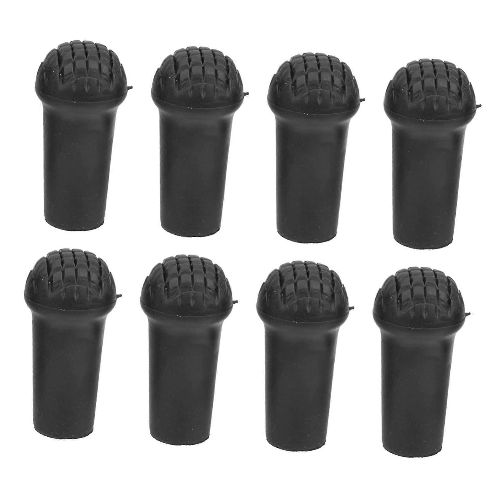 Trekking Pole Tip Set, Crutch End, Walking Stick Tip, Rubber Tips for Hiking Poles, Black