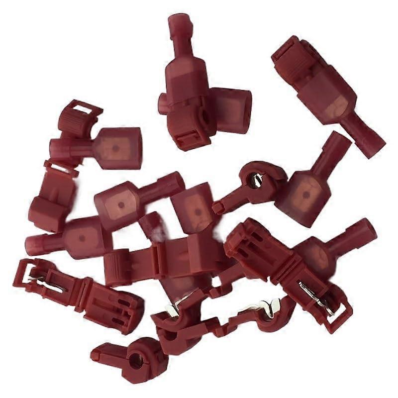 10pc L12Y Red T Type Quick Splice Crimp Terminal Wire Convenient Connector For 0.51 Wire Line