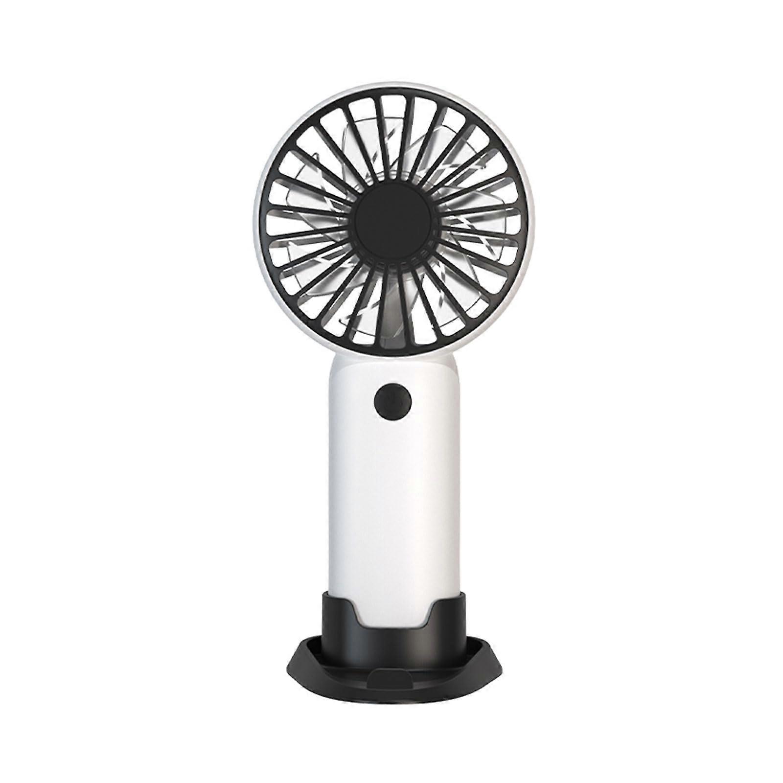 Handheld Fan Pocket Fan for Travel and Home Use Quiet Air Circulator Desk Fan with Base White Color Lightweight Design