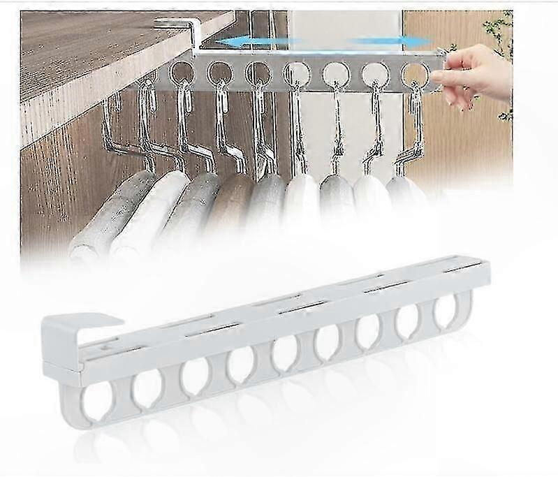 Retractable Closet Rod with Pull-Out Design, No Drilling Required for Easy Installation
