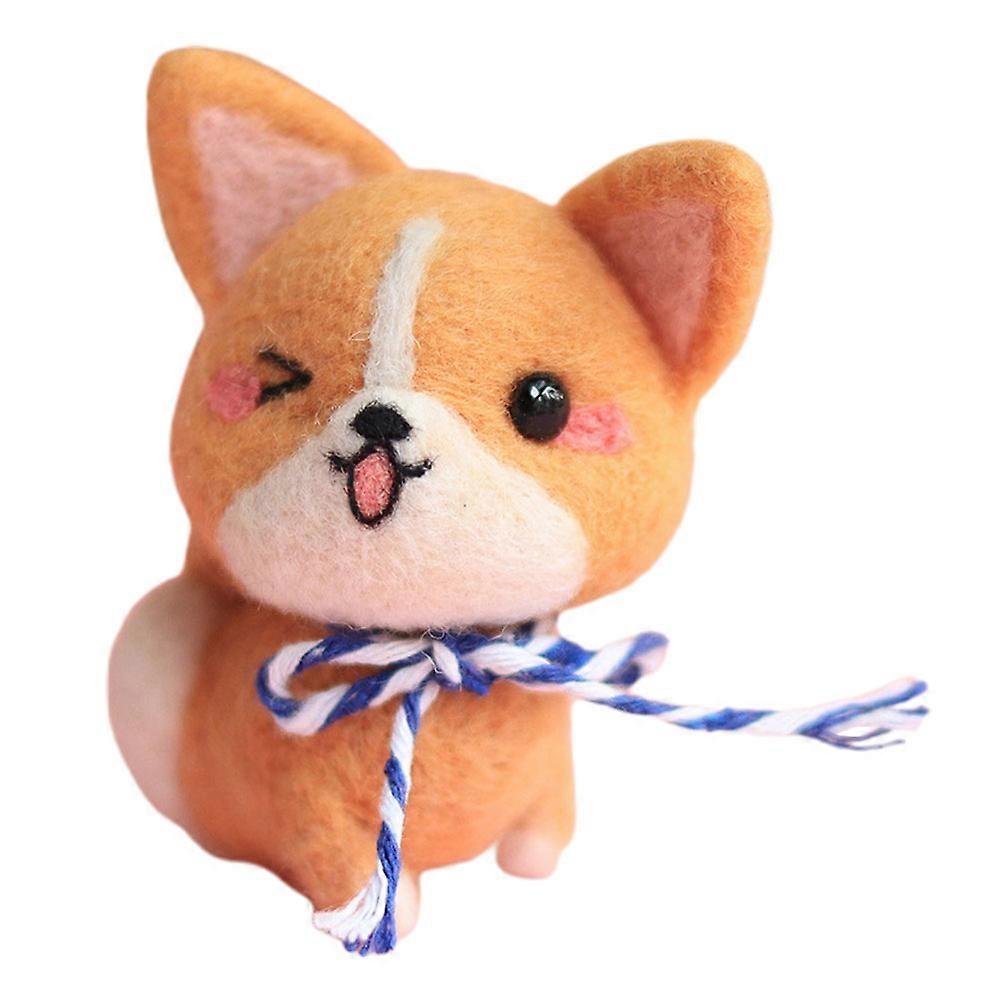 Felt Handicraft Kit Handmade Wool Dog Ornament for Valentines Day Multi Color 1 Set