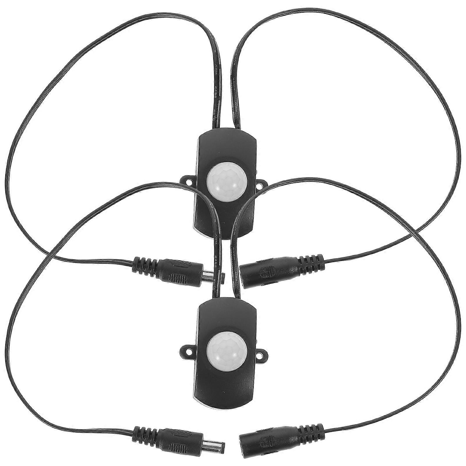 LED Sensor Controller Pir 5V-24V LED Lamp Sensor for Indoor and Outdoor Use Plastic and Black Automatic on Off Switching 2Pcs