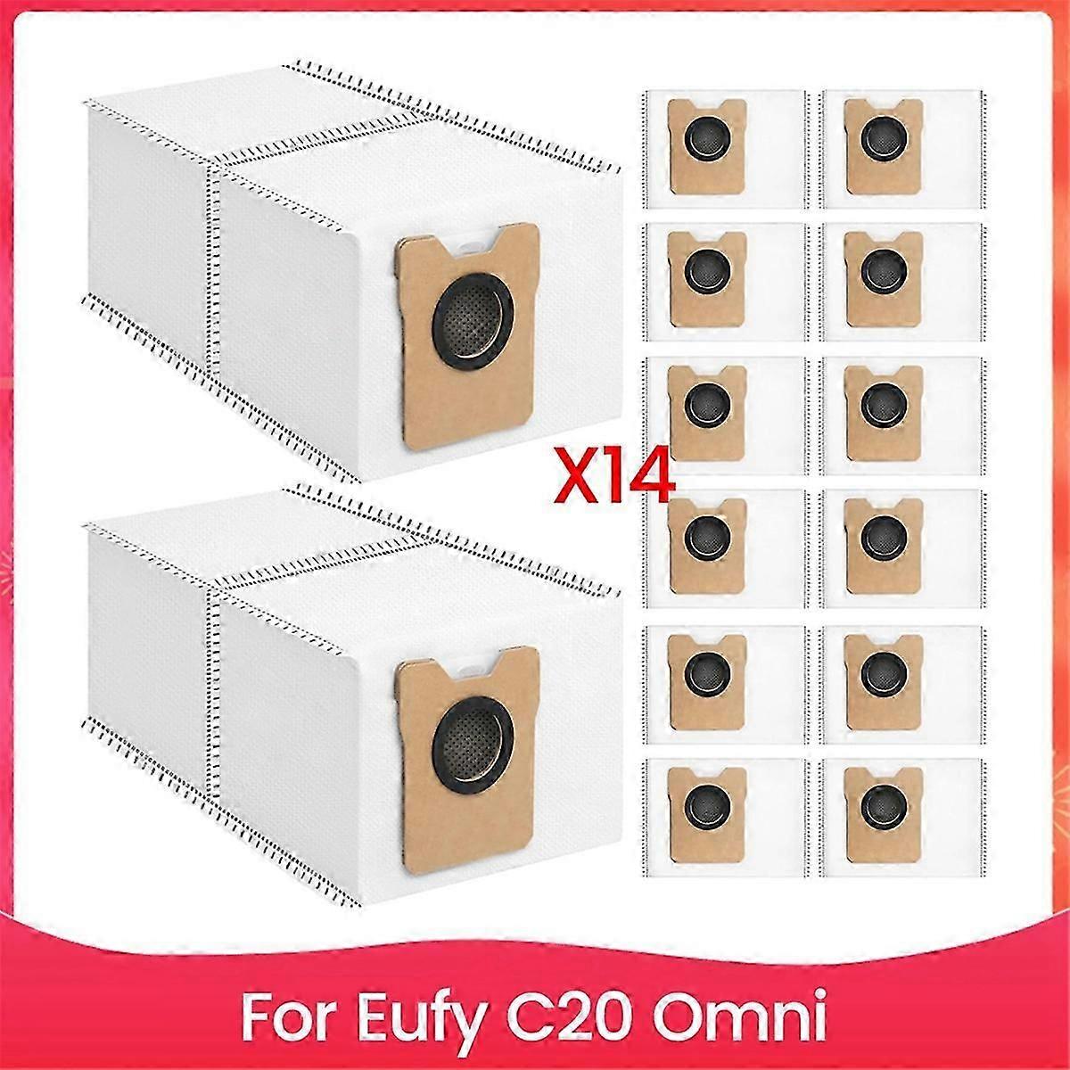 Paquet de 14 sacs à poussière pour aspirateur robot Eufy C20 Omni sacs d’aspirateur de grande capacité