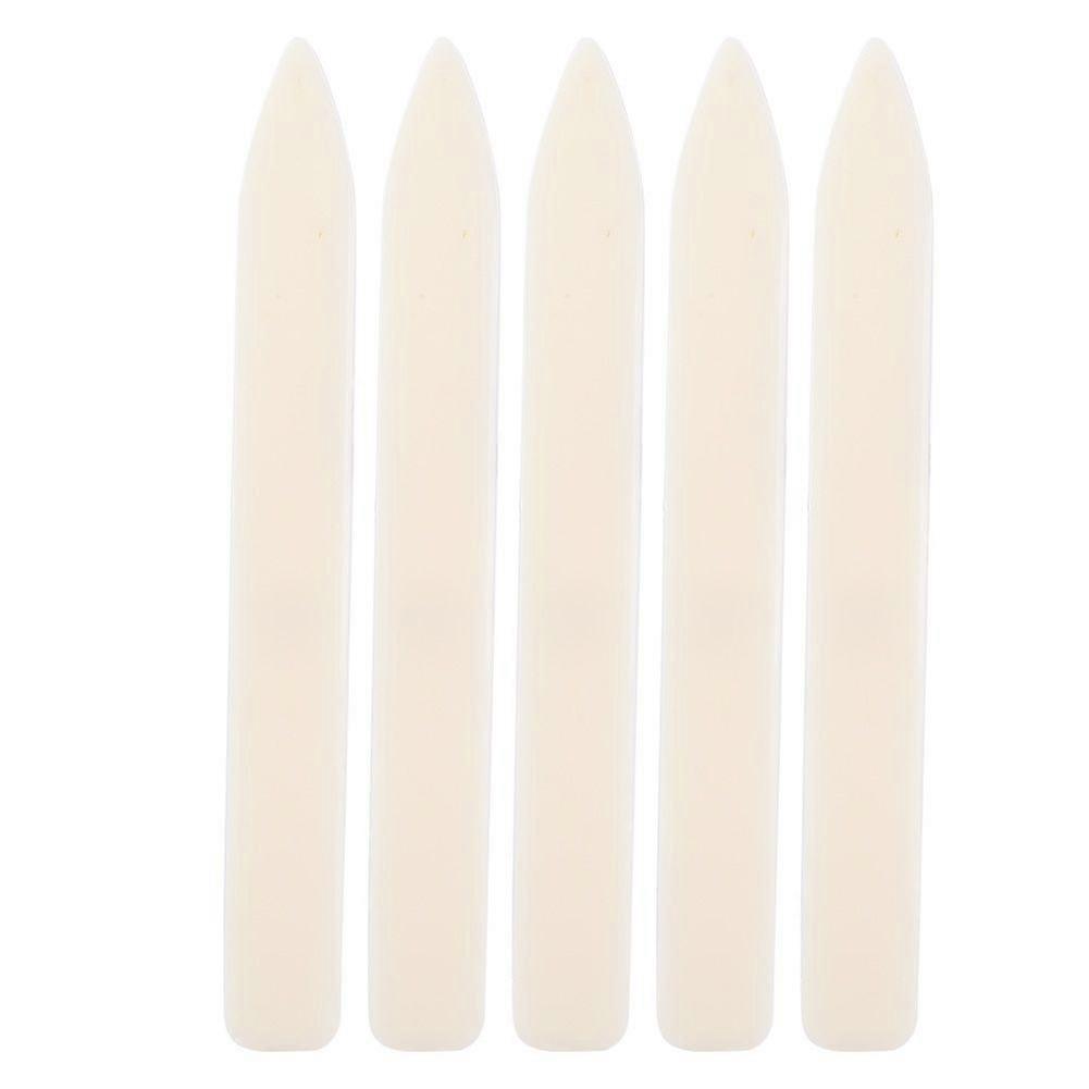 5Pcs Leather Craft Folder White Plastic DIY Hand Made Edge Trimming Sewing Tool Accessories(Long Type )