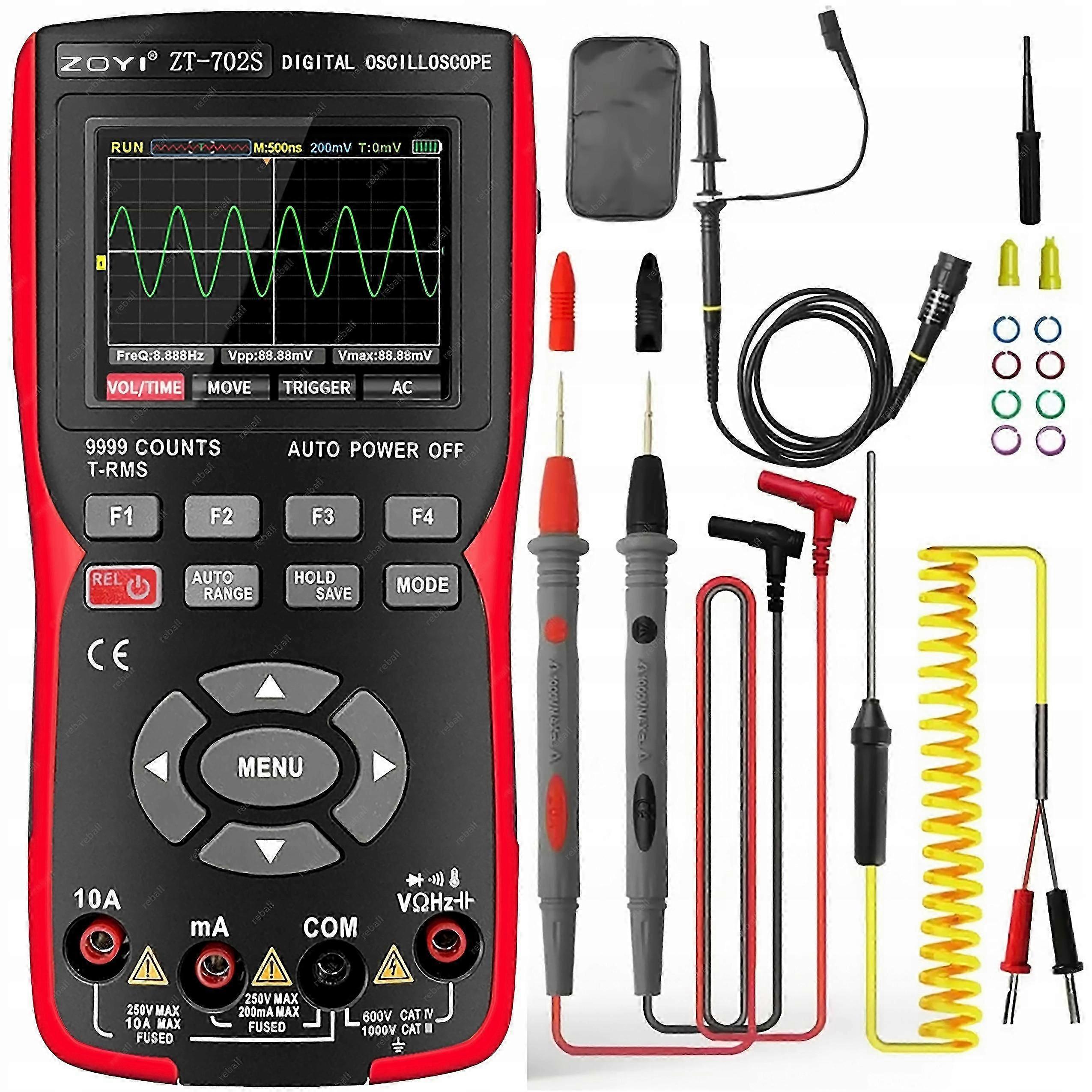 2024 Digital Oscilloscope 2in1 Multimeter Meter Zoyi Zt-702s With Battery