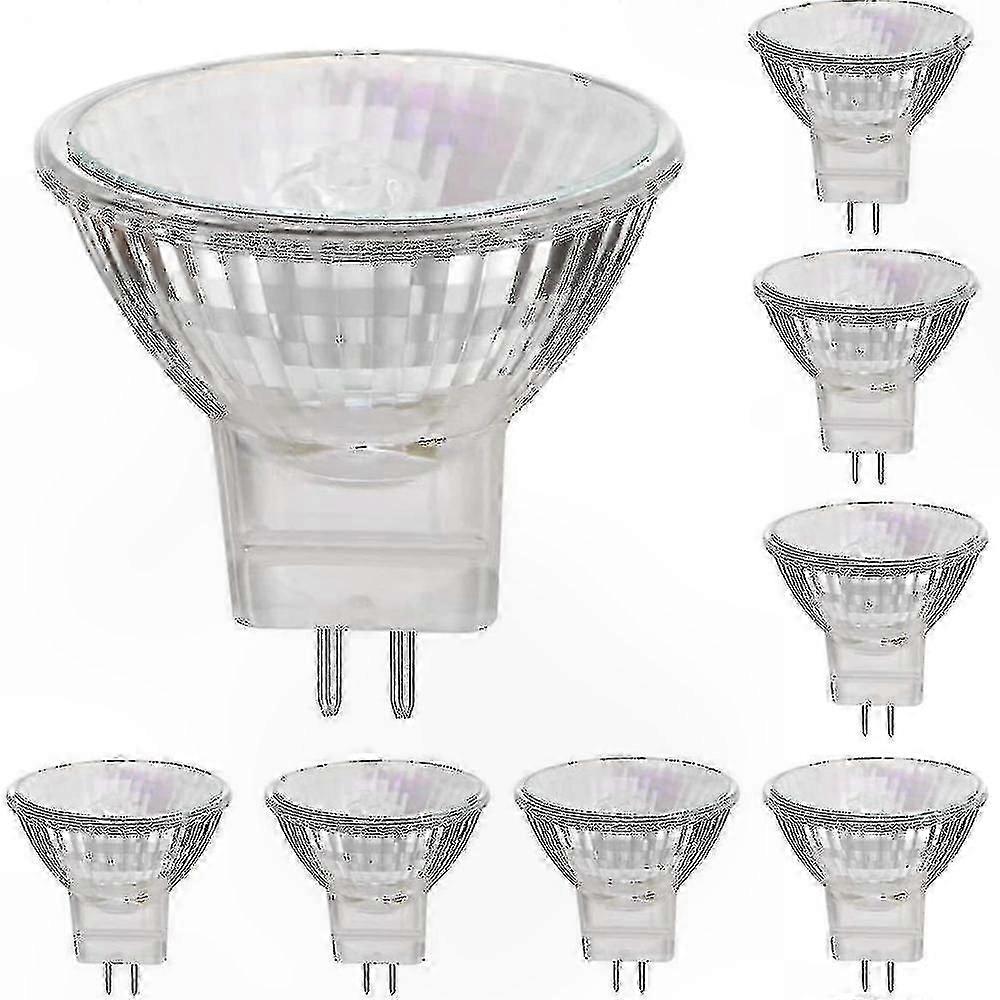 Warm White Dimmable GU5.3 Base Halogen Bulbs, 12V 35W, Pack of 8 Spotlights