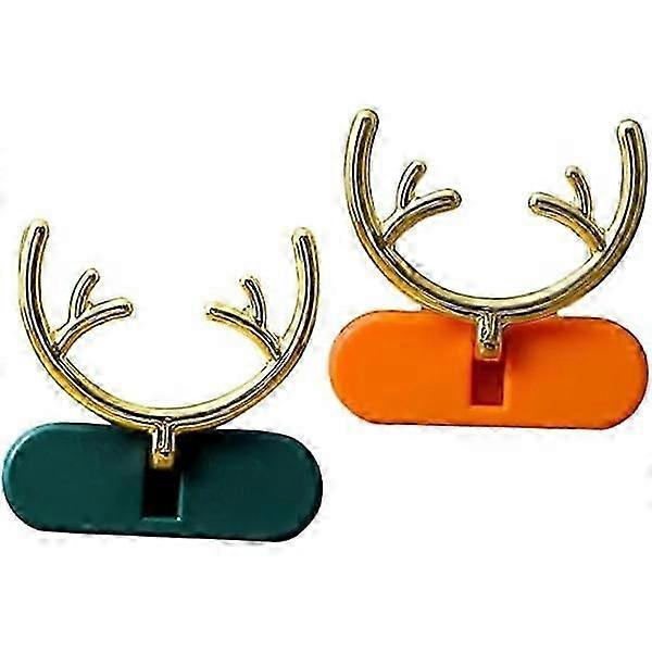 4 pcs Deer Antler Hook Christmas Stocking Hanger Elk Decor Pun--