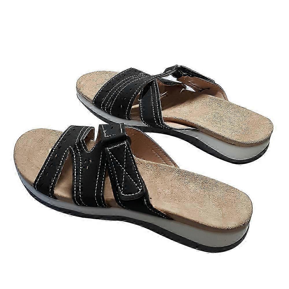 Woman Orthopedic Comfy Premium Round Toe Sandals Hollow Out Hook-and-loop Design