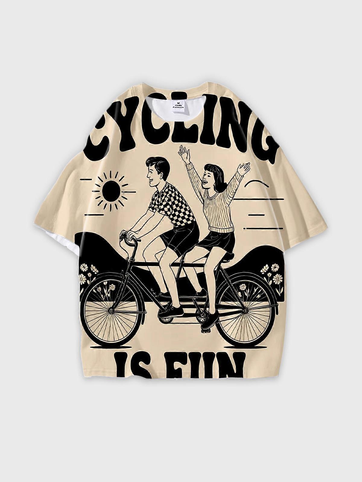 T-Shirt Short Sleeve Round Neck, Summer Casual Loose Graphic Tee, Unisex Pattern V3434