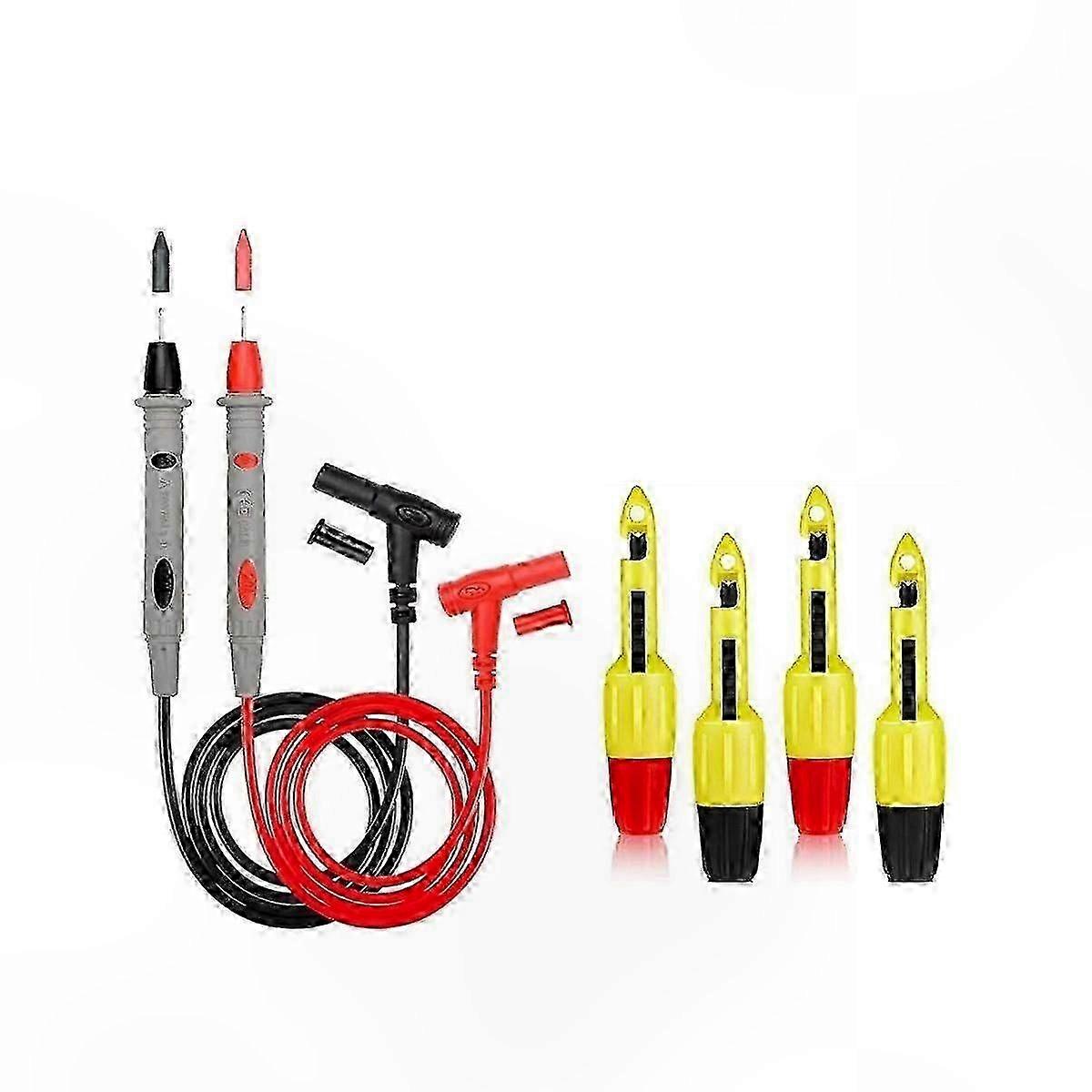 Circuit Testing Probe with Test Leads and Insulation Clip for Electrical Diagnosis