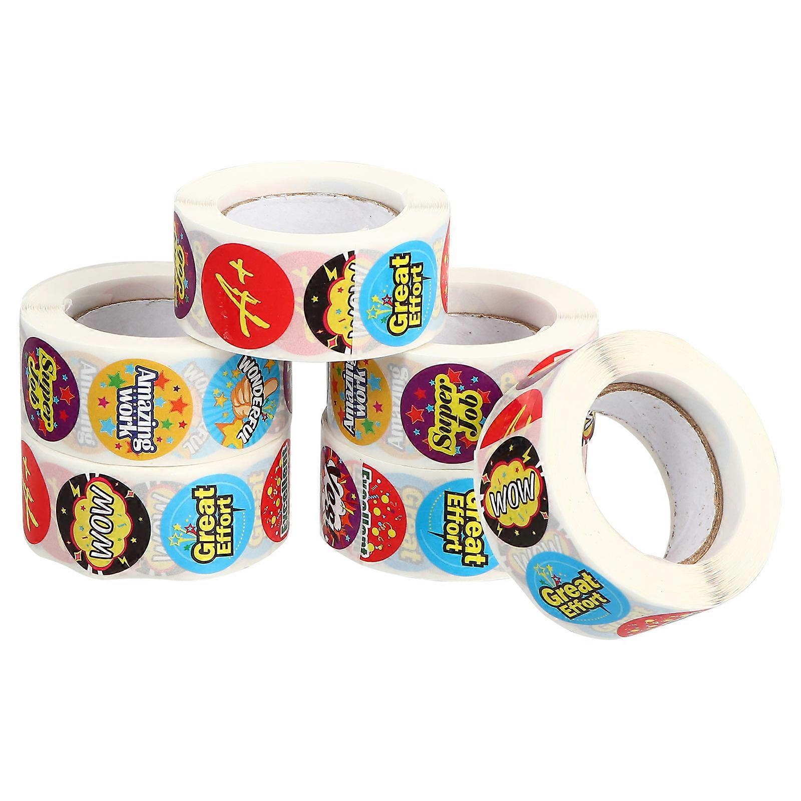 Multi Reward Stickers for Kids Classroom Adhesive Paper Stickers to Stimulate Creativity and Confidence 6 Rolls
