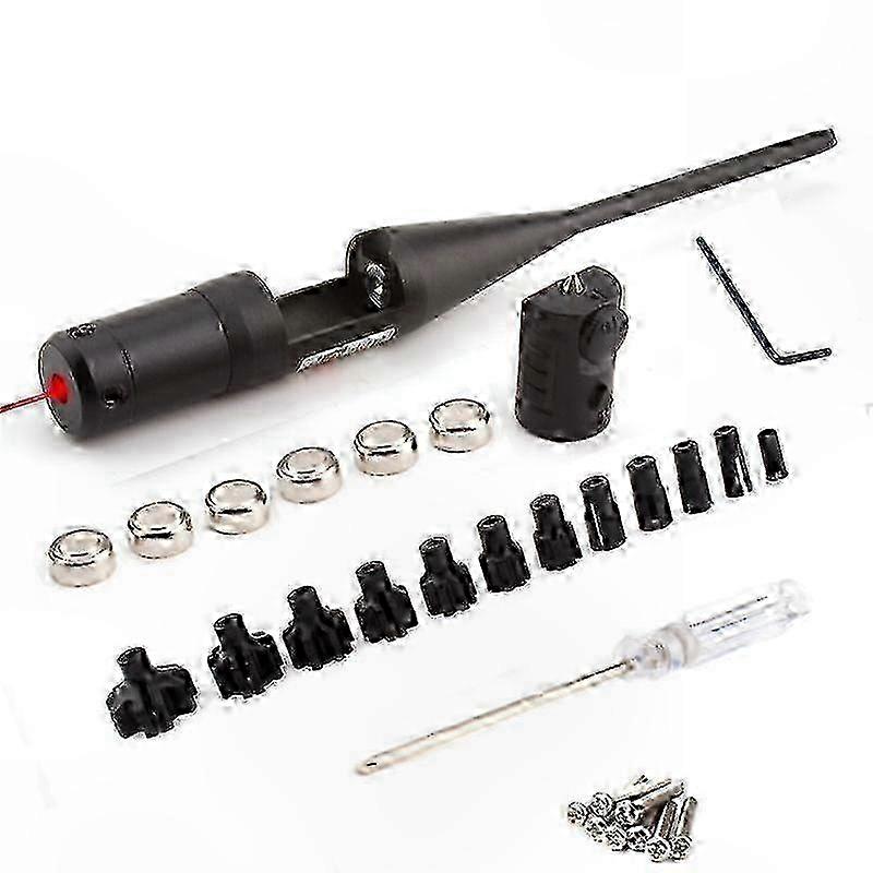 Aluminum Alloy Laser Calibration Tool with 12 Adjustable Adapters and Red Light