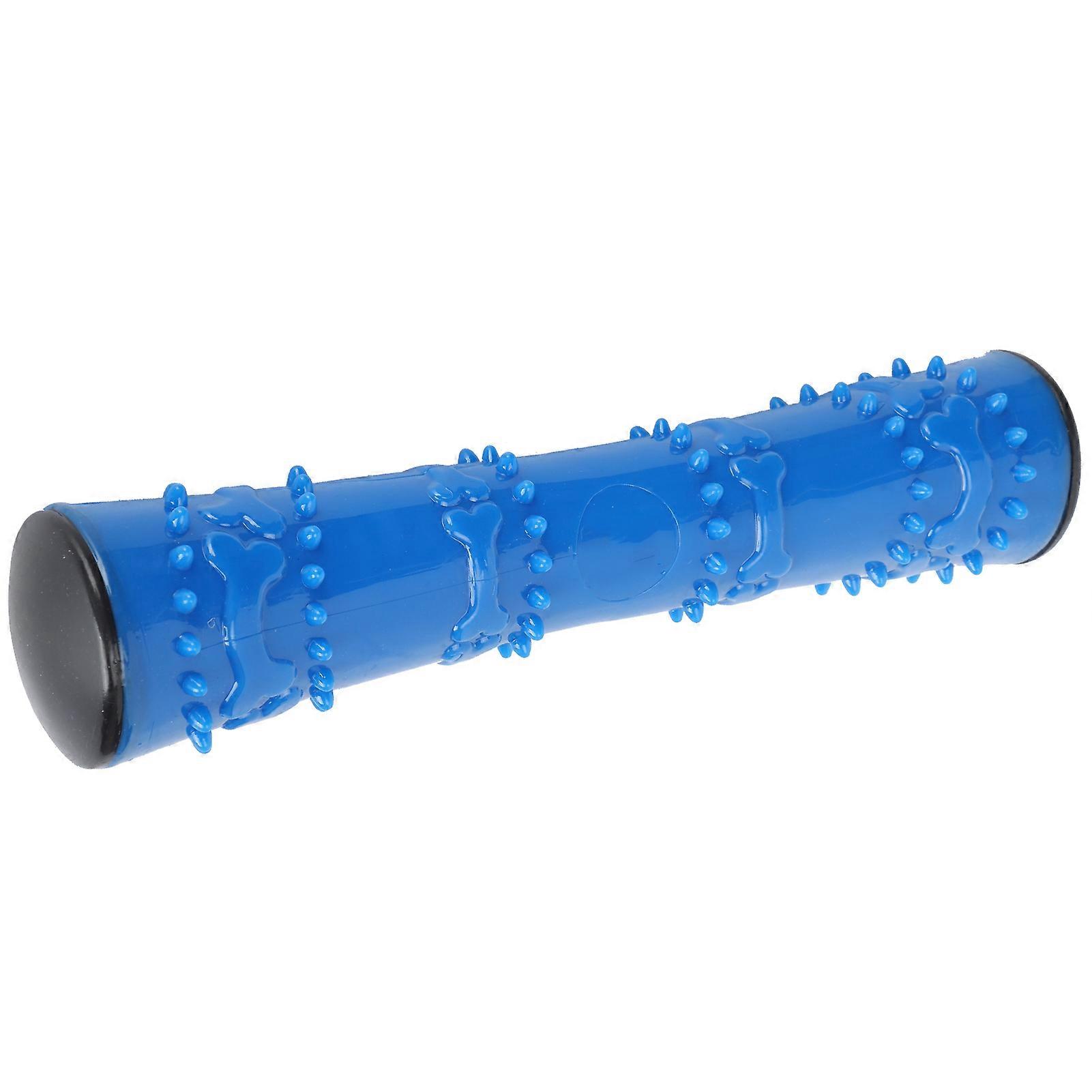 TPR Dog Chew Toy Teeth Cleaning Stick with Sound 26x5.5cm Blue