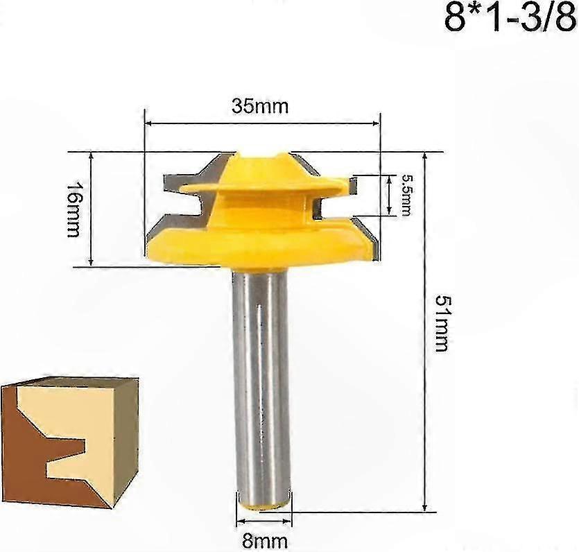 Woodworking Router Bits Set - 3 Pieces, 8mm Shank, 45 Degree Lock Miter Cutter Tools