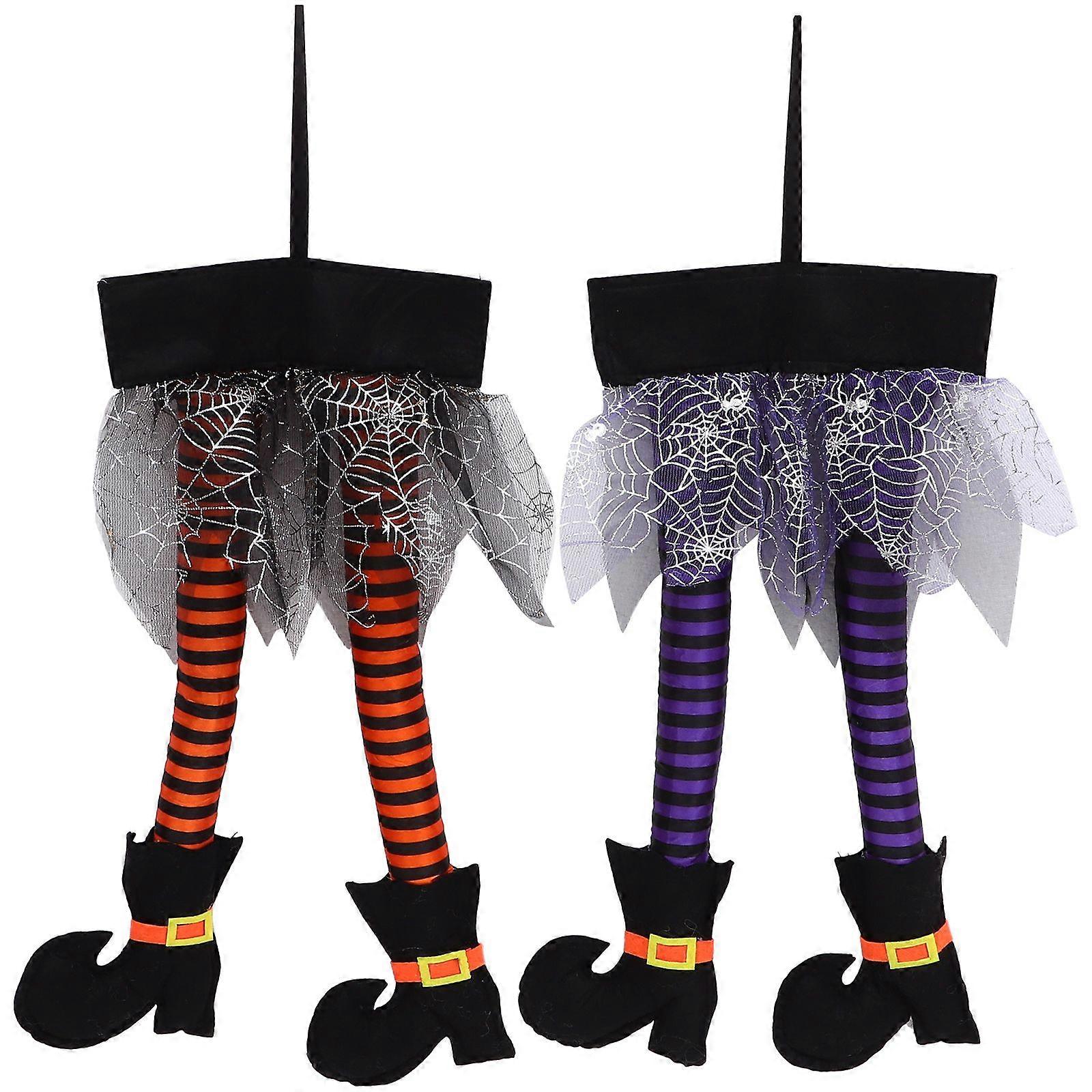 2個ハロウィーンの魔女の足の装飾品創造的な装飾面白いパーティー用品
