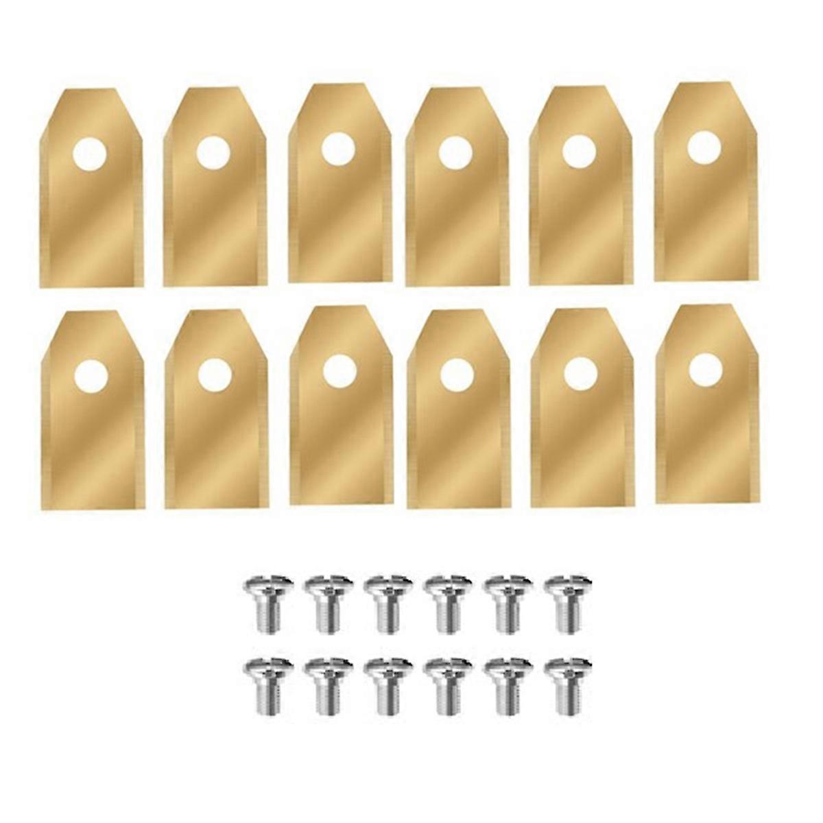 12 PCS Blades with Screws for Navimow I105N/I108N/I110N/ H500N/H800N/H1500N/H3000N Lawn Mower Gold
