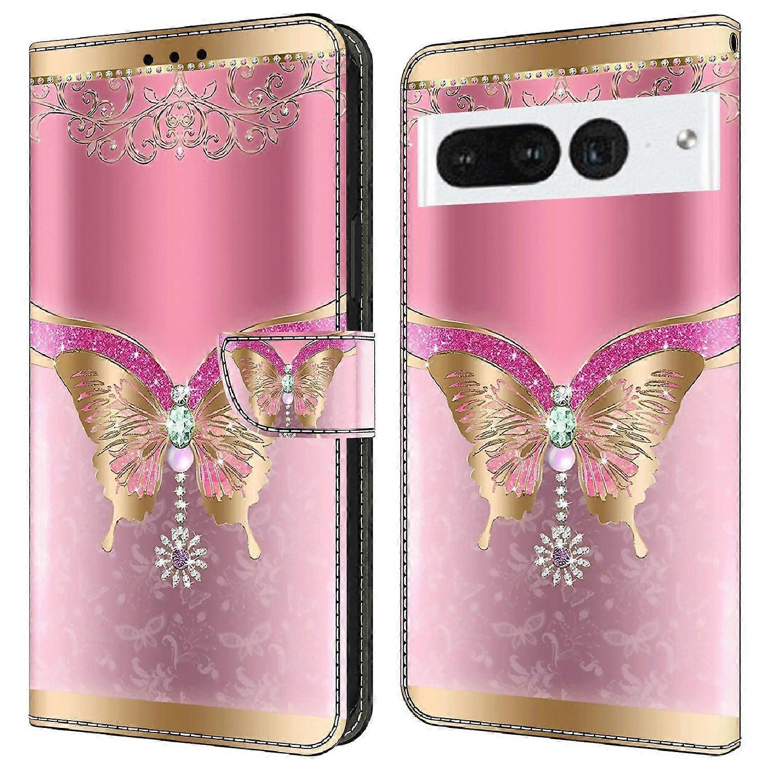 For Google Pixel 7 Pro 5G PU Leather Stand Cover 3D Pattern Printed Flip Wallet Phone Case