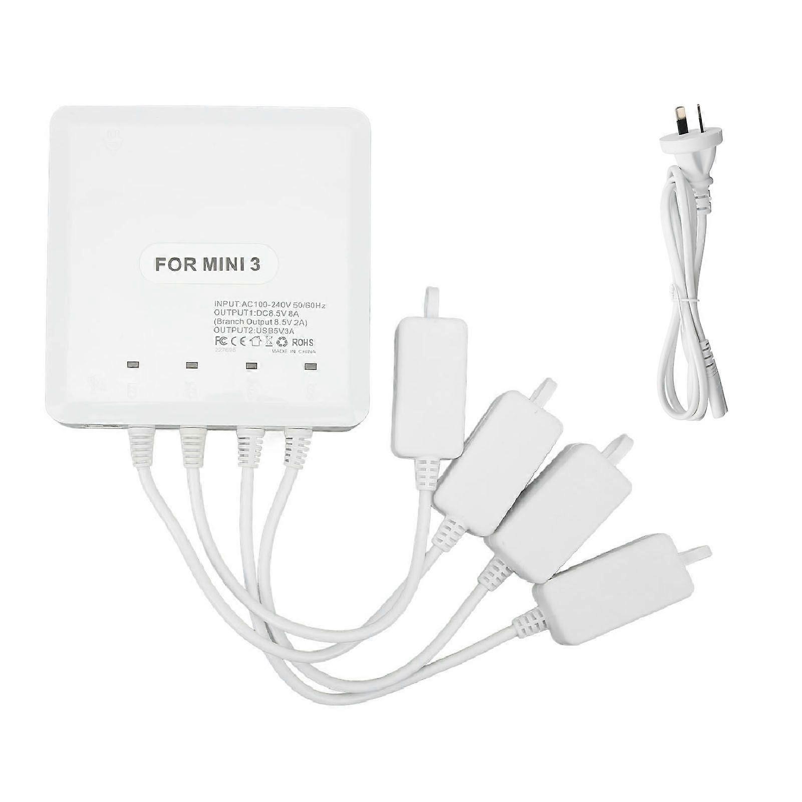 Drone Battery Charger 4 Way UAV Charging Hub Accessory with USB Port for DJI Mini 3 Pro AU Plug 100240V